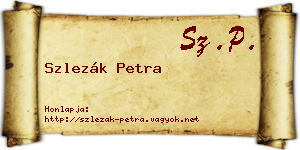 Szlezák Petra névjegykártya