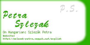 petra szlezak business card