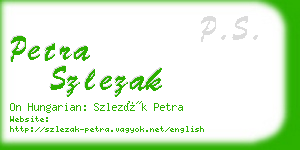 petra szlezak business card